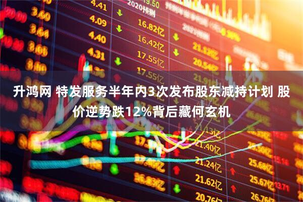 升鸿网 特发服务半年内3次发布股东减持计划 股价逆势跌12%背后藏何玄机