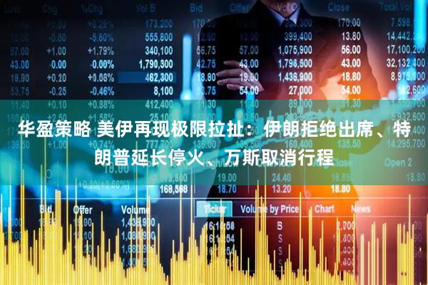 华盈策略 美伊再现极限拉扯：伊朗拒绝出席、特朗普延长停火、万斯取消行程